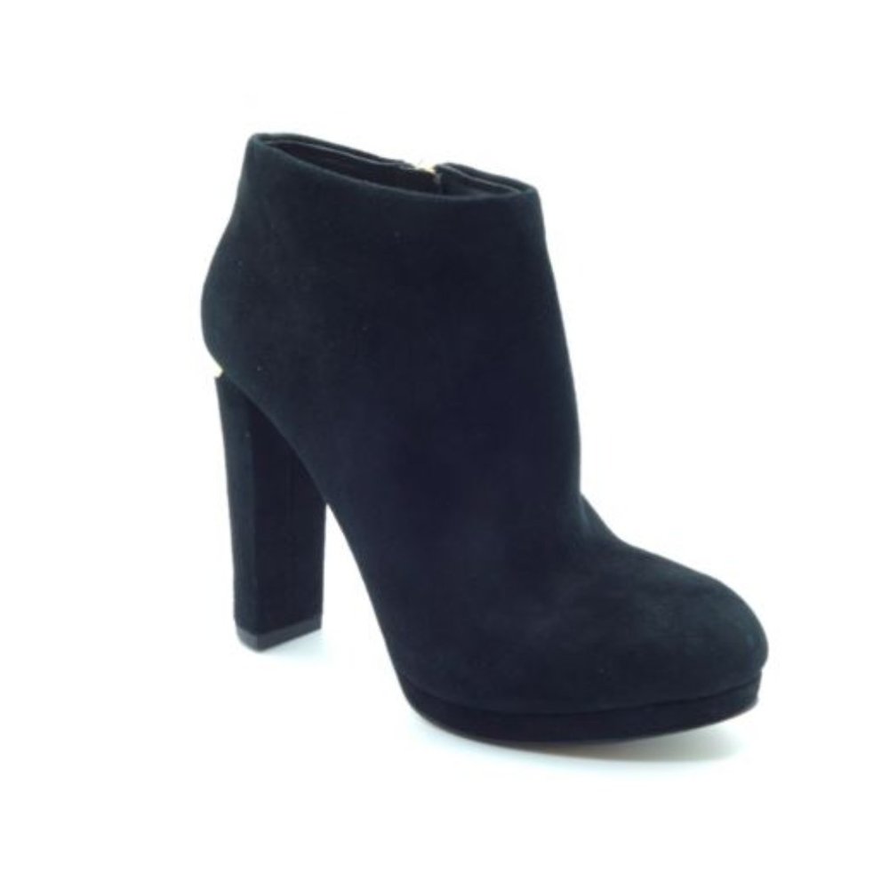 NEW Michael Kors Haven Suede Platform Ankle Booties- Black (Size 7.5)